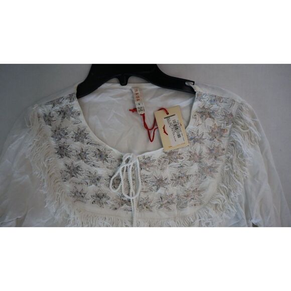 Anthropologie RAGA Women Sz S Eggshell Lotus Love Blouse & Drawstring Shorts Set - Picture 9 of 9